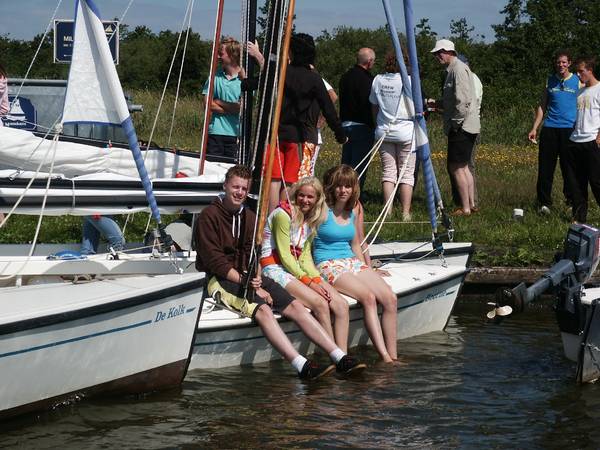 Fully equipped tent including boat in the Netherlands